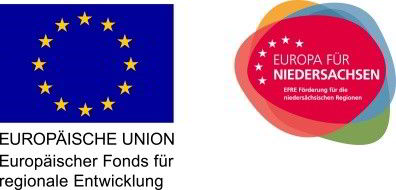 Logo: Europäische Union. Europäischer Fonds für regionale Entwicklung. Europa für Niedersachsen.